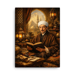 Rene Guenon in Cairo study canvas print on a plain backdrop in size 18"x24".