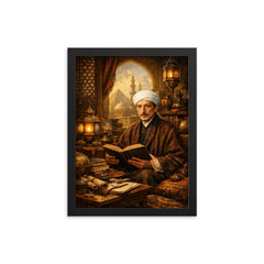 Rene Guenon in Cairo study framed print on a plain backdrop in size 12"x16".