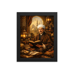 Rene Guenon in Cairo study framed print on a plain backdrop in size 8"x10".