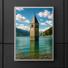 Reschensee Bell Tower Lake Resia Italy poster 5
