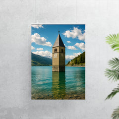 Reschensee Bell Tower Lake Resia Italy poster 7