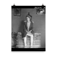 Resettled Farm Child by Dorothea Lange poster on a plain backdrop in size 8"x10".