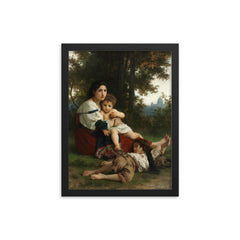 Rest by William-Adolphe Bouguereau framed print on a plain backdrop in size 12"x16".