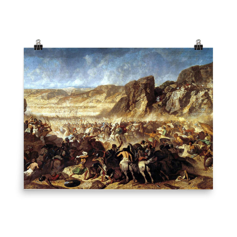 Retreat of the Ten Thousand at the Battle of Cunaxa by Jean-Adrien Guignet, c. 1843 poster on a plain backdrop in size 8