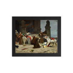 Return to Monastery by Eduardo Zamacois y Zabala, 1868 framed print on a plain backdrop in size 8"x10".