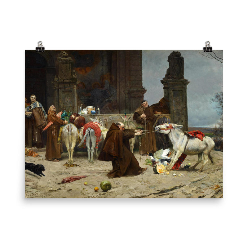 Return to Monastery by Eduardo Zamacois y Zabala, 1868 poster on a plain backdrop in size 8