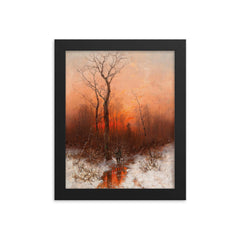 Returning Home at Sunset by Desire Thomassin, 1894 framed print on a plain backdrop in size 8"x10".
