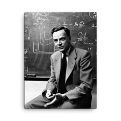 Richard Feynman canvas print on a plain backdrop in size 18"x24".