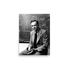 Richard Feynman poster on a plain backdrop in size 12"x16".