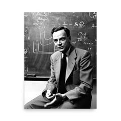 Richard Feynman poster on a plain backdrop in size 18"x24".