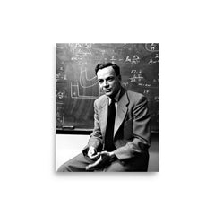 Richard Feynman poster on a plain backdrop in size 8"x10".