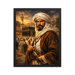 Richard Francis Burton disguised in Mecca framed print on a plain backdrop in size 16"x20".
