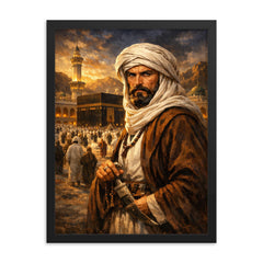 Richard Francis Burton disguised in Mecca framed print on a plain backdrop in size 18"x24".