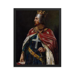 Richard I of England by Merry-Joseph Blondel, 1841 framed print on a plain backdrop in size 16"x20".