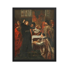 Richard II Resigning the Crown to Bolingbroke by John Gilbert, 1875–1876 framed print on a plain backdrop in size 16"x20".