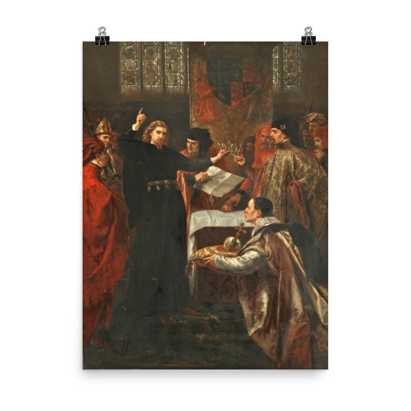 Richard II Resigning the Crown to Bolingbroke by John Gilbert, 1875–1876 poster on a plain backdrop in size 8