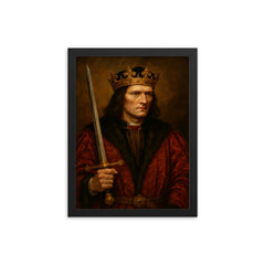 Richard III of England framed print on a plain backdrop in size 12"x16".