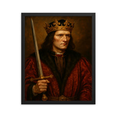 Richard III of England framed print on a plain backdrop in size 16"x20".