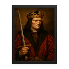 Richard III of England framed print on a plain backdrop in size 18"x24".