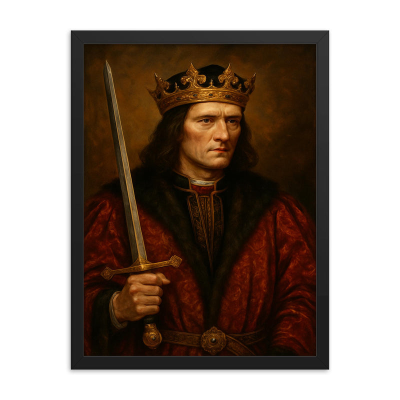 Richard III of England framed print on a plain backdrop in size 18