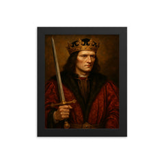 Richard III of England framed print on a plain backdrop in size 8"x10".