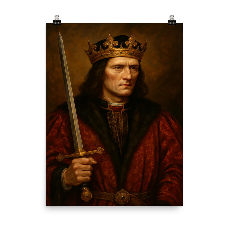 Richard III of England poster on a plain backdrop in size 8