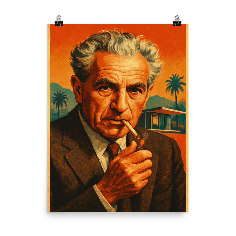 Richard Neutra poster on a plain backdrop in size 8