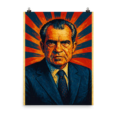 Richard Nixon poster on a plain backdrop in size 8"x10".
