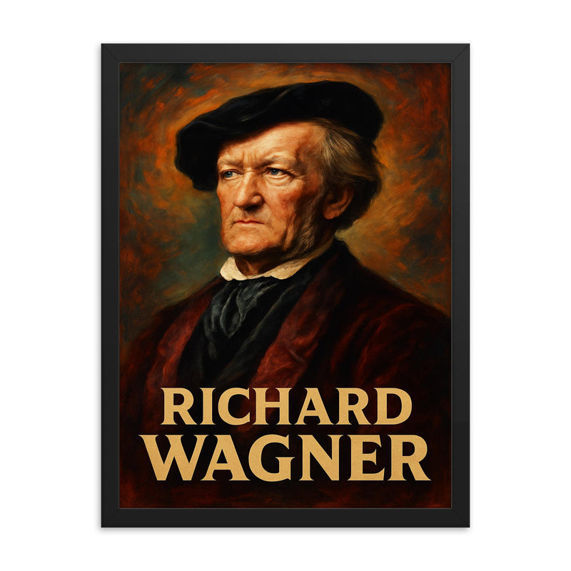 Richard Wagner framed print on a plain backdrop in size 18