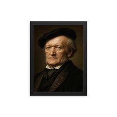 Richard Wagner portrait framed print on a plain backdrop in size 12"x16".