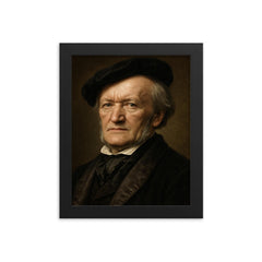 Richard Wagner portrait framed print on a plain backdrop in size 8"x10".