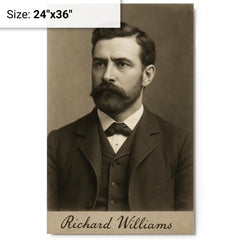 Richard Williams metal print on a plain backdrop in size 24"x36".