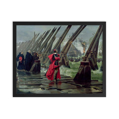 Richelieu on the Sea Wall of La Rochelle by Henri-Paul Motte framed print on a plain backdrop in size 16"x20".