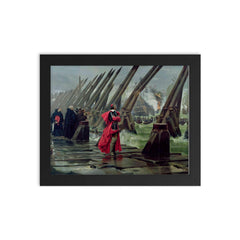 Richelieu on the Sea Wall of La Rochelle by Henri-Paul Motte framed print on a plain backdrop in size 8"x10".