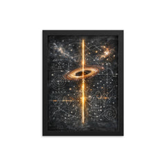 Riemann zeta critical line cosmic blackboard framed print on a plain backdrop in size 12"x16".
