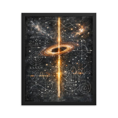 Riemann zeta critical line cosmic blackboard framed print on a plain backdrop in size 16"x20".