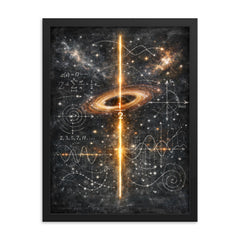 Riemann zeta critical line cosmic blackboard framed print on a plain backdrop in size 18"x24".