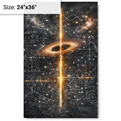 Riemann zeta critical line cosmic blackboard metal print on a plain backdrop in size 24"x36".