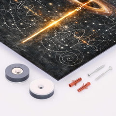 Riemann zeta critical line cosmic blackboard metal print mockup