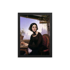 Rigolette Keeping Herself Busy While Germain is Away by Joseph Désiré Court framed print on a plain backdrop in size 12"x16".