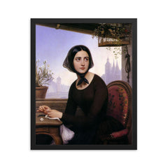 Rigolette Keeping Herself Busy While Germain is Away by Joseph Désiré Court framed print on a plain backdrop in size 16"x20".