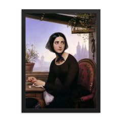 Rigolette Keeping Herself Busy While Germain is Away by Joseph Désiré Court framed print on a plain backdrop in size 18"x24".