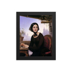 Rigolette Keeping Herself Busy While Germain is Away by Joseph Désiré Court framed print on a plain backdrop in size 8"x10".