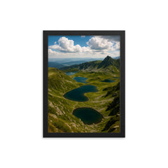 Rila Seven Lakes Bulgaria framed print on a plain backdrop in size 12"x16".