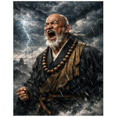 Rinzai master shouting beneath storm clouds jigsaw puzzle