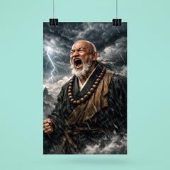 Rinzai master shouting beneath storm clouds poster 6