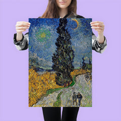 Road with Cypress and Star by Vincent van Gogh poster 3