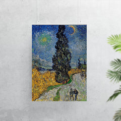 Road with Cypress and Star by Vincent van Gogh poster 7