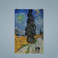 Road with Cypress and Star by Vincent van Gogh poster 9