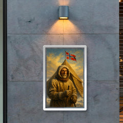 Roald Amundsen at the South Pole tent poster 2